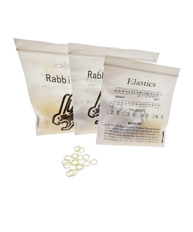 Ortodontiniai elastikai breketams Rabbit Heavy, 3x100 vnt, 6.5oz, 5 mm