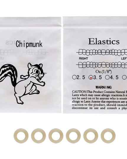Ortodontiniai elastikai Chipmunk Soft, 3 x 100vnt