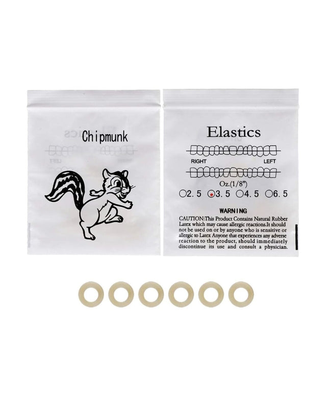 Ortodontiniai elastikai Chipmunk Soft, 3 x 100vnt
