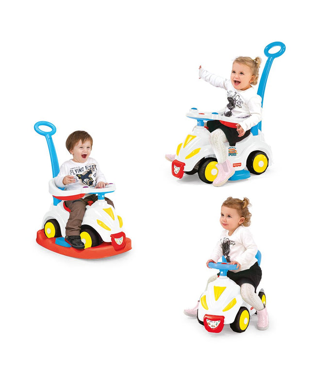 Paspiriama mašina Smile 4in1 stumdukas-sūpynės-mašina Dolu Fisher Price, 81 cm, 1812