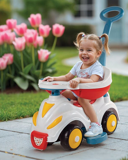 Paspiriama mašina Smile 4in1 stumdukas-sūpynės-mašina Dolu Fisher Price, 81 cm, 1812