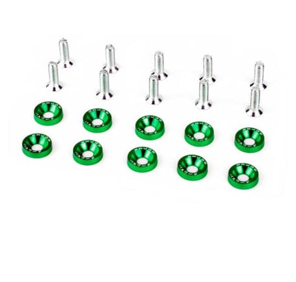 Plastikinės varžtų poveržlės M5 (M6) 10vnt + M6 15mm varžtai (10 vnt.), žalia