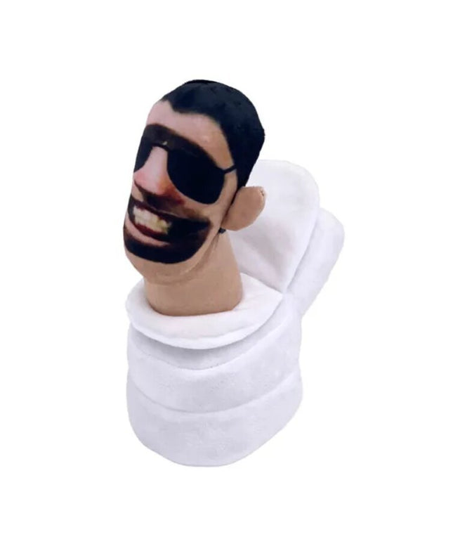 Pliušinis žaislas HappyJoe Skibidi toilet, su akiniais, 23 cm