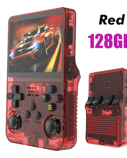 Žaidimų konsolė R36S, raudona, 128G, su 15000 žaidimų