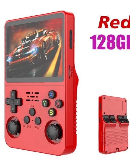 Žaidimų konsolė R36S, raudona, 128G, su 15000 žaidimų
