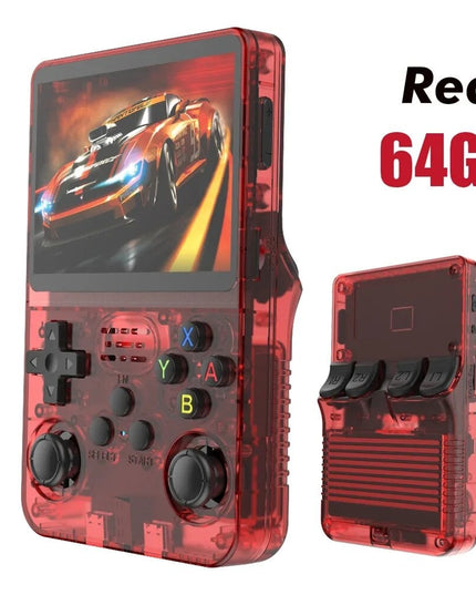 Žaidimų konsolė R36S, raudona, 128G, su 15000 žaidimų