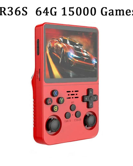 Atvirojo kodo Retro žaidimo konsolė R36S, raudona, 64g, su 15000 žaidimų