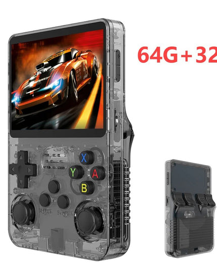 R36S nešiojamas retro vaizdo žaidimų konsolė 3,5 colio IPS ekrano grotuvas Kišeninis vaizdo grotuvas vaikams 64GB 10000 + žaidimų sistema Linux