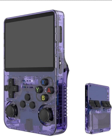 R36S Retro delninė žaidimų konsolė su 128G ir 20000+ klasikinių žaidimų, violetinė