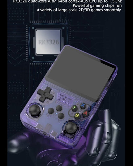 R36S Retro vaizdo delninė žaidimų konsolė, skirta 64G ir 1500 klasikiniams žaidimams, balta