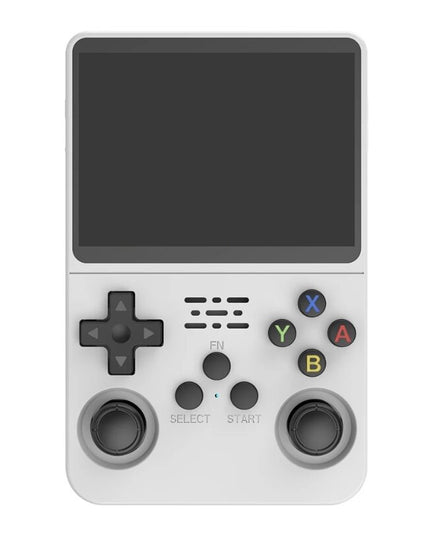 R36S Retro vaizdo delninė žaidimų konsolė, skirta 64G ir 1500 klasikiniams žaidimams, balta