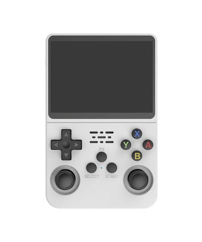 R36S Retro vaizdo delninė žaidimų konsolė, skirta 64G ir 1500 klasikiniams žaidimams, balta