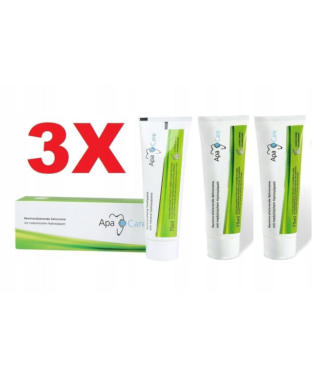 Remineralizuojanti dantų pasta ApaCare, 3x75ml