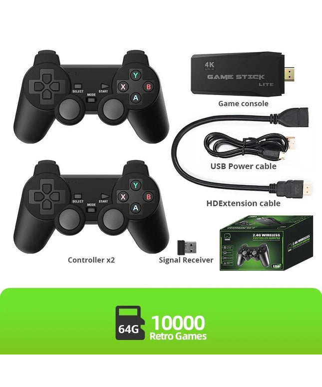Retro vaizdo žaidimų konsolė 2.4G Game Stick 4k, su 20000 žaidimų