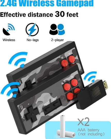 Retro žaidimų konsolė HappyJoe 4K HDMI HD, su 1800 žaidimų