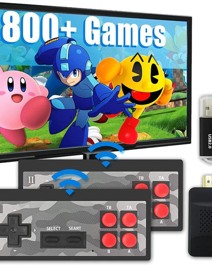 Retro žaidimų konsolė HappyJoe 4K HDMI HD, su 1800 žaidimų