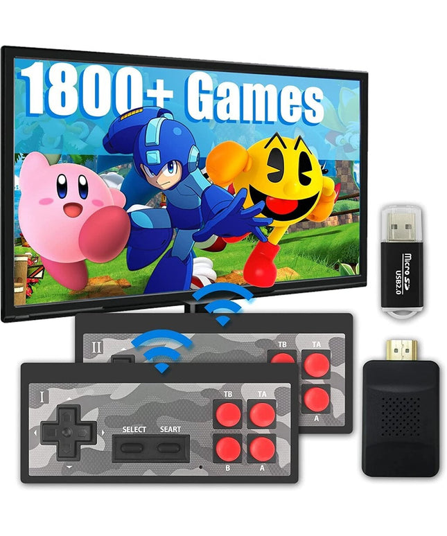 Retro žaidimų konsolė HappyJoe 4K HDMI HD, su 1800 žaidimų