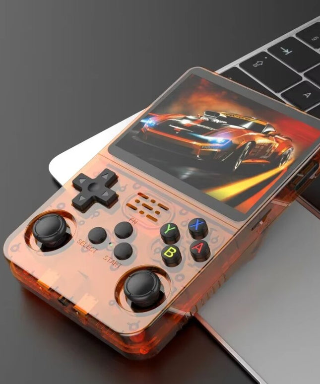 Retro žaidimų konsolė R36S su 64 GB atmintimi ir 3,5 colių IPS ekranu