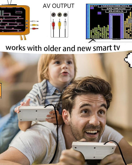 Retro žaidimų konsolė su 620 vaizdo žaidimų, Av ir Hdmi HD išvestis, „Plug and Play“, klasikinio leidimo mini pramogų sistema suaugusiems ir vaikams