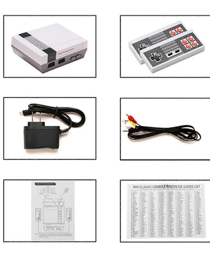 Retro žaidimų konsolė su 620 vaizdo žaidimų, Av ir Hdmi HD išvestis, „Plug and Play“, klasikinio leidimo mini pramogų sistema suaugusiems ir vaikams