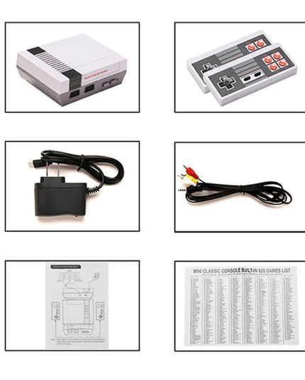 Retro žaidimų konsolė su 620 vaizdo žaidimų, Av ir Hdmi HD išvestis, „Plug and Play“, klasikinio leidimo mini pramogų sistema suaugusiems ir vaikams