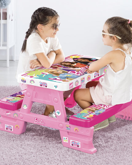 Stalas su dviem suolais Dolu Barbie, 1608, rožinis