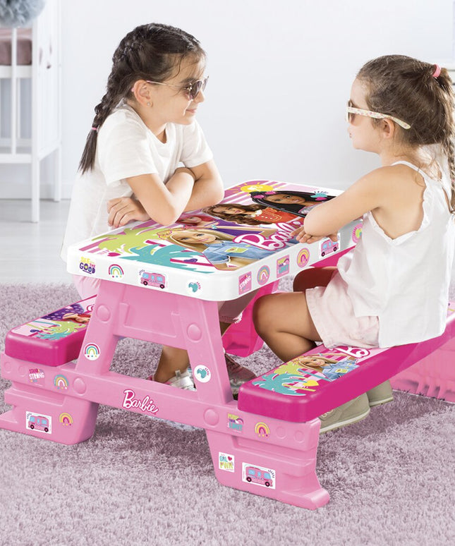 Stalas su dviem suolais Dolu Barbie, 1608, rožinis