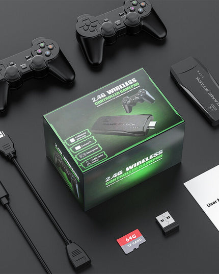 Super Console S2 Game Stick vaizdo žaidimų konsolė 12000 retro žaidimas, skirtas 9 klasikiniams emuliatoriams 2.4G dvigubas belaidis žaidimų pultelis