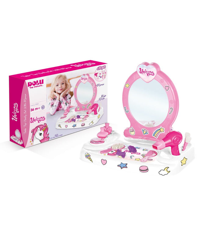 Tualetinis kosmetinis staliukas su priedais Unicorn Dolu, 2563