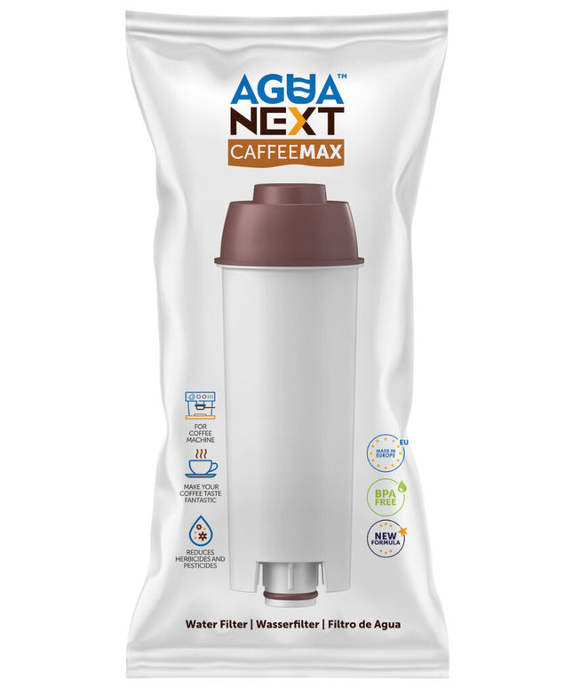 Kavos aparatų vandens filtras AguaNext CaffeeMax, 1 vnt + universali nukalkinimo priemonė Ecodecalk, 500 ml