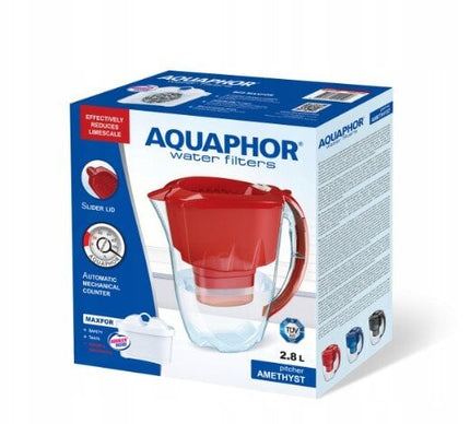 Vandens filtravimo ąsotis Aquaphor Amethyst 2,8L, su B25 Maxfor vandens filtrų, 10 vnt, baltas