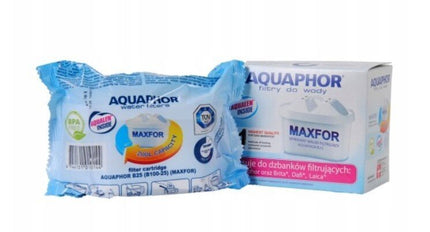 Vandens filtravimo ąsotis Aquaphor Amethyst, 2,8l, juodas, su 5 vnt Aquaphor B25 Maxfor vandens filtrais