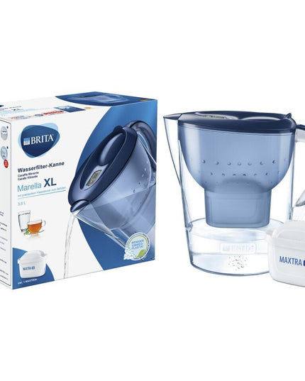 Vandens filtravimo ąsotis Brita Marella XL Memo, 3,5l, mėlynas, su 1 vnt Maxtra+ vandens filtru