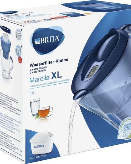 Vandens filtravimo ąsotis Brita Marella XL Memo, 3,5l, mėlynas, su 1 vnt Maxtra+ vandens filtru