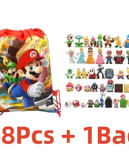 Žaidimo figūrėlės Super Mario Bros, 48 vnt, su maišeliu