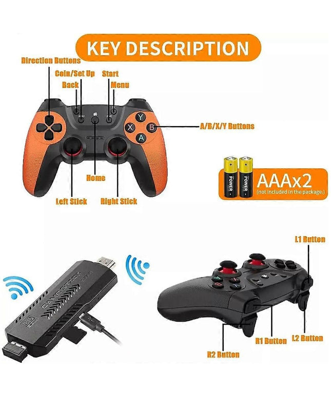 X2 Ultra Video Game Stick konsolė arba tik 2,4 g dvigubas belaidis valdiklis 4k HD30000 žaidimai 128 g retro žaidimai Kalėdų dovana 128 g x2uitra